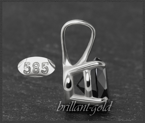 Brillant Anhänger 585 Weißgold; 1,14ct, schwarz